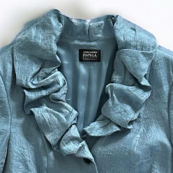 Adrianna Papell Evening Essentials Bolero 3/4 Sleeve Jacket Blue - Picture 5 of 6